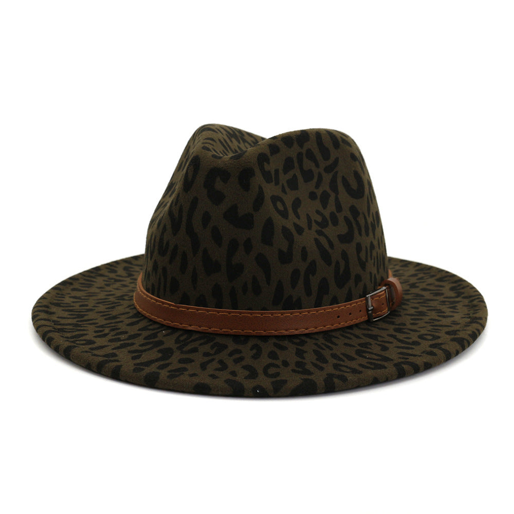 New Leopard Faux fur autumn and winter jazz hat