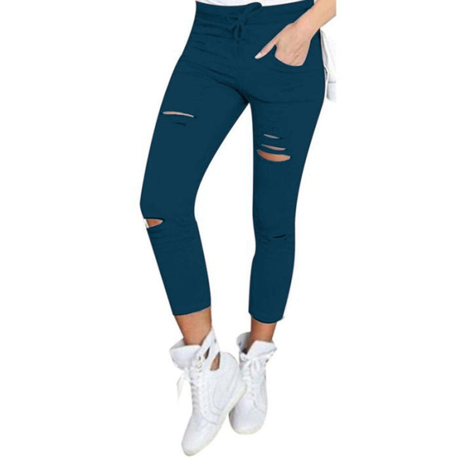 Casual Ripped nine pants