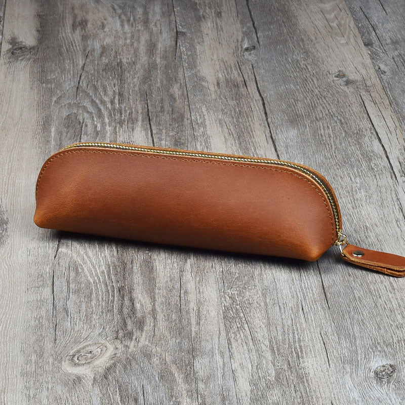 Handmade Leather Pencil, Glasses Storage Case