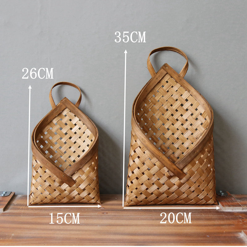 Wall Hanging Bamboo Woven Flower Basket