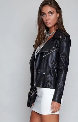 Ride or Die embroidered PU leather Jacket