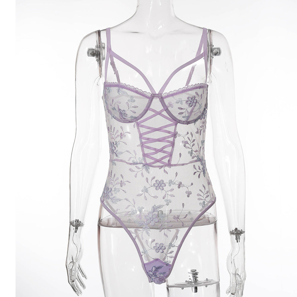 Mbroidery Flower Bodysuit