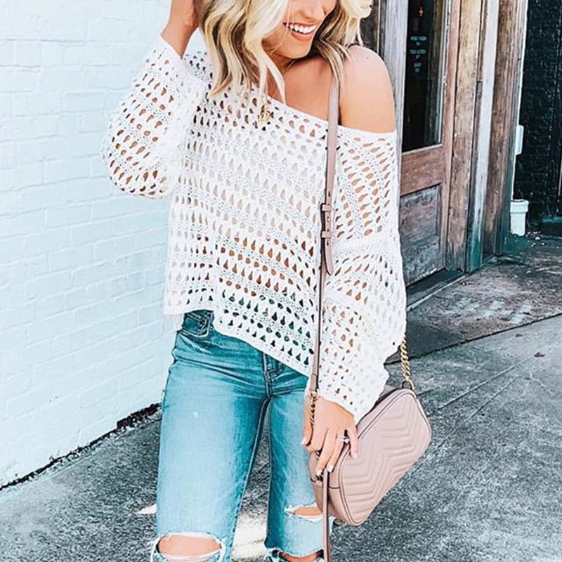 Mesh Openwork Sweater Blouse