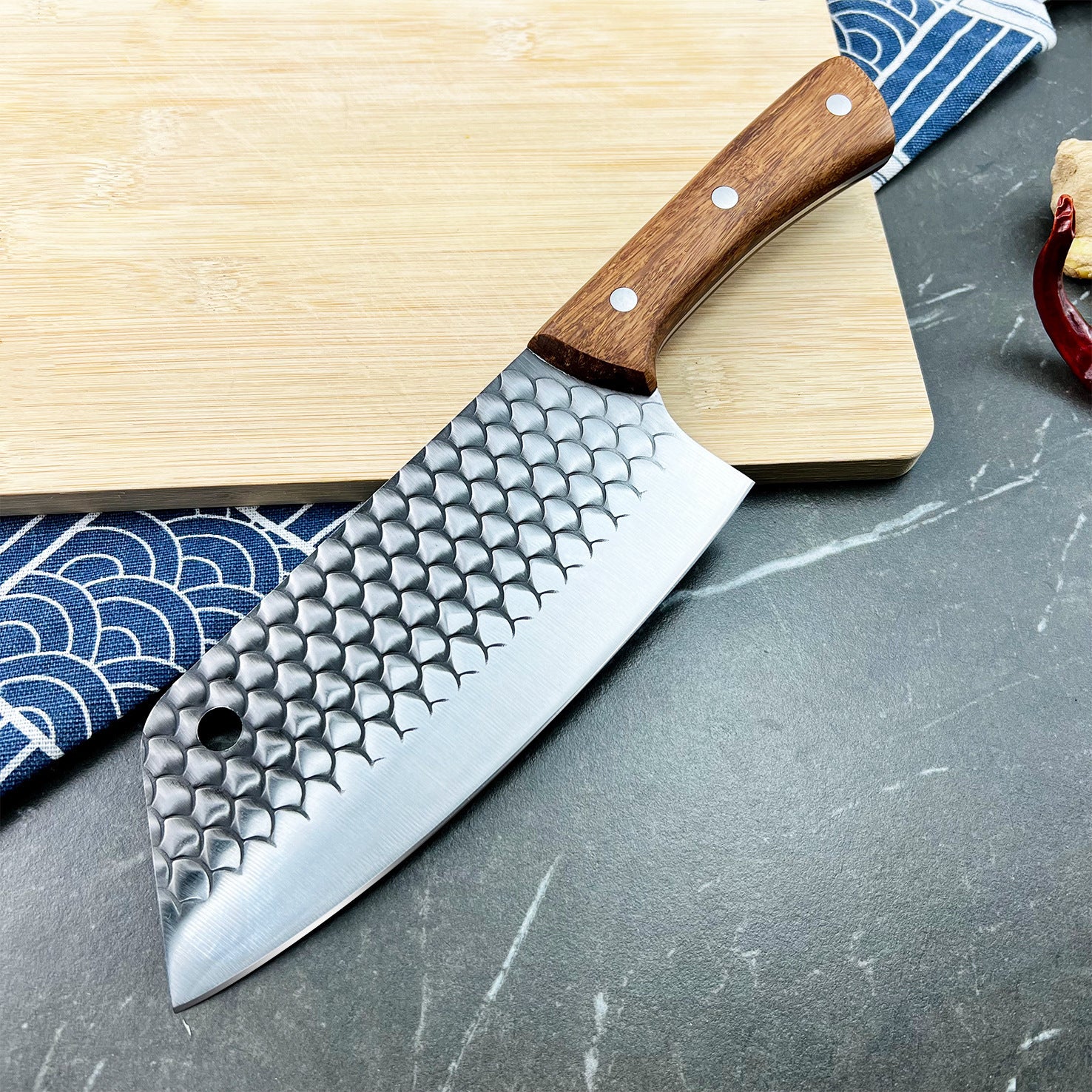 Handmade Stainless Steel Chef's Knifes with Bamboo handle