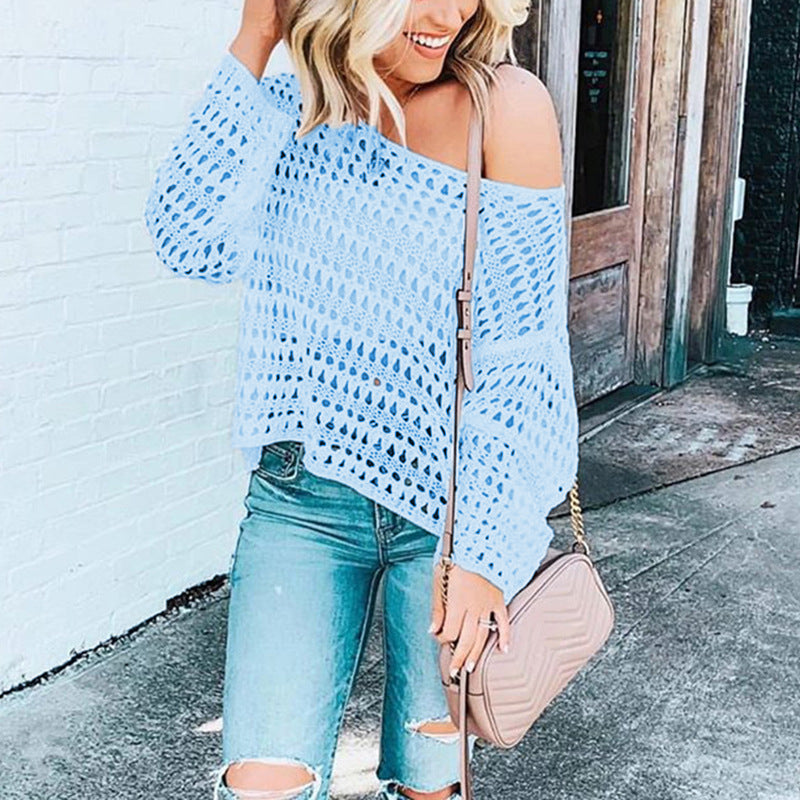 Mesh Openwork Sweater Blouse