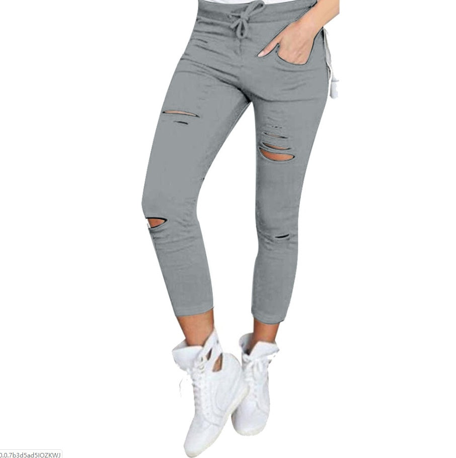 Casual Ripped nine pants