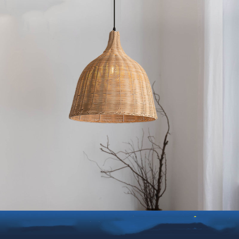 Japanese Restaurant Style Bamboo Hand Woven Rattan Chandelier