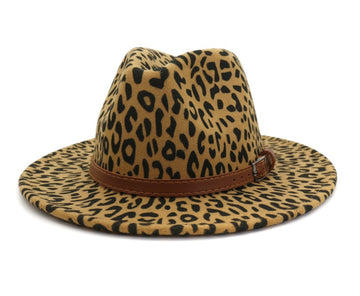 New Leopard Faux fur autumn and winter jazz hat