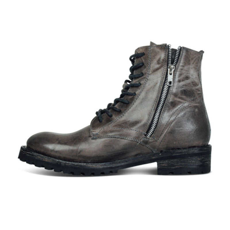 High Top, Low-Heel Lace-Up Boots