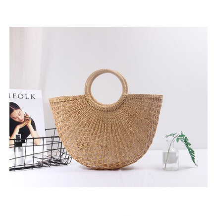 Handmade Cotton and Hemp beach Rattan Bag