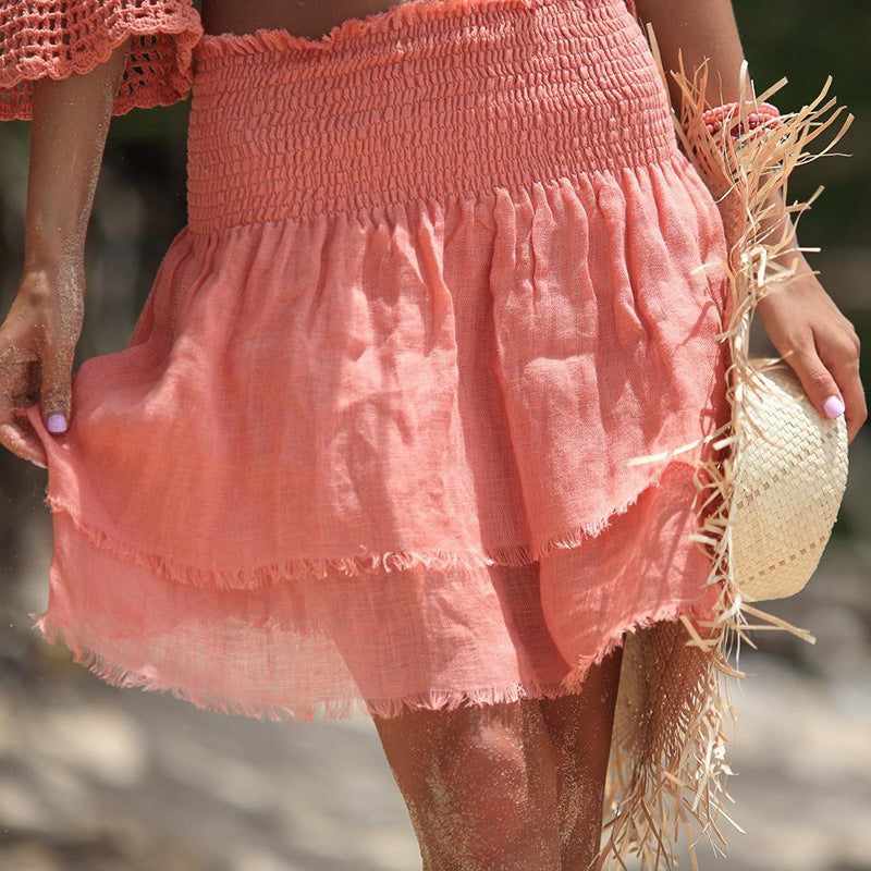 Beach Casual Cotton Skirt