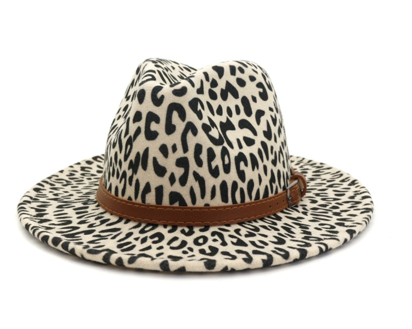 New Leopard Faux fur autumn and winter jazz hat