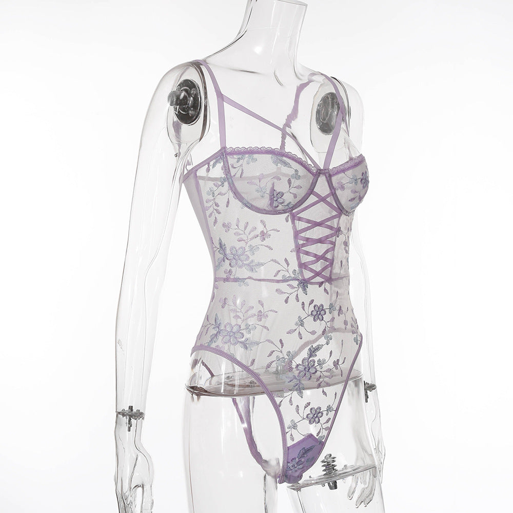 Mbroidery Flower Bodysuit