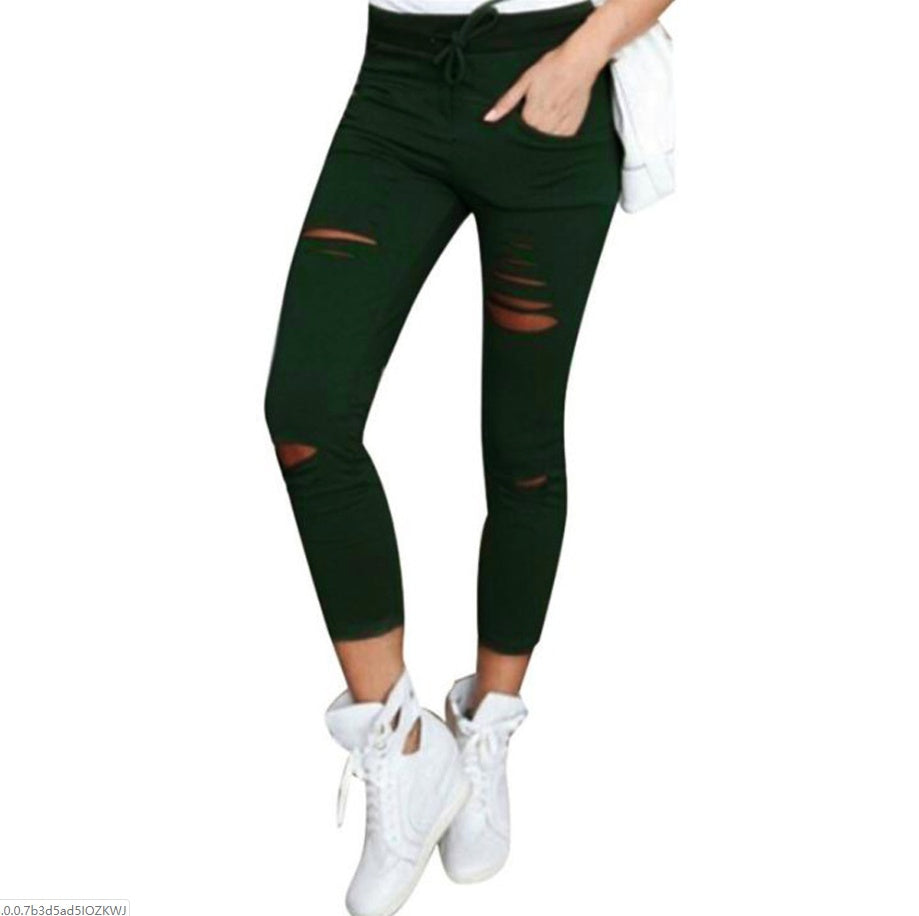 Casual Ripped nine pants