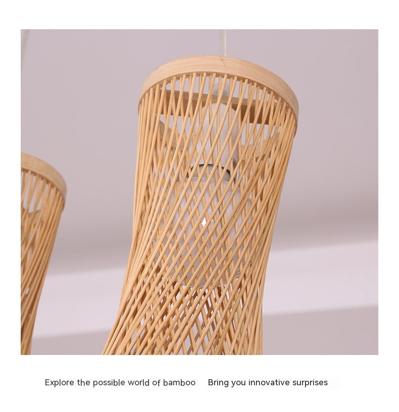 Japanese Style Bamboo Artwork Chandelier