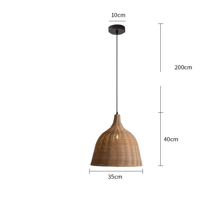 Japanese Restaurant Style Bamboo Hand Woven Rattan Chandelier