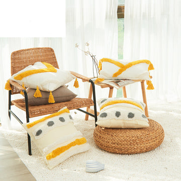 Moroccan Embroidered Geometric Cushion Cover