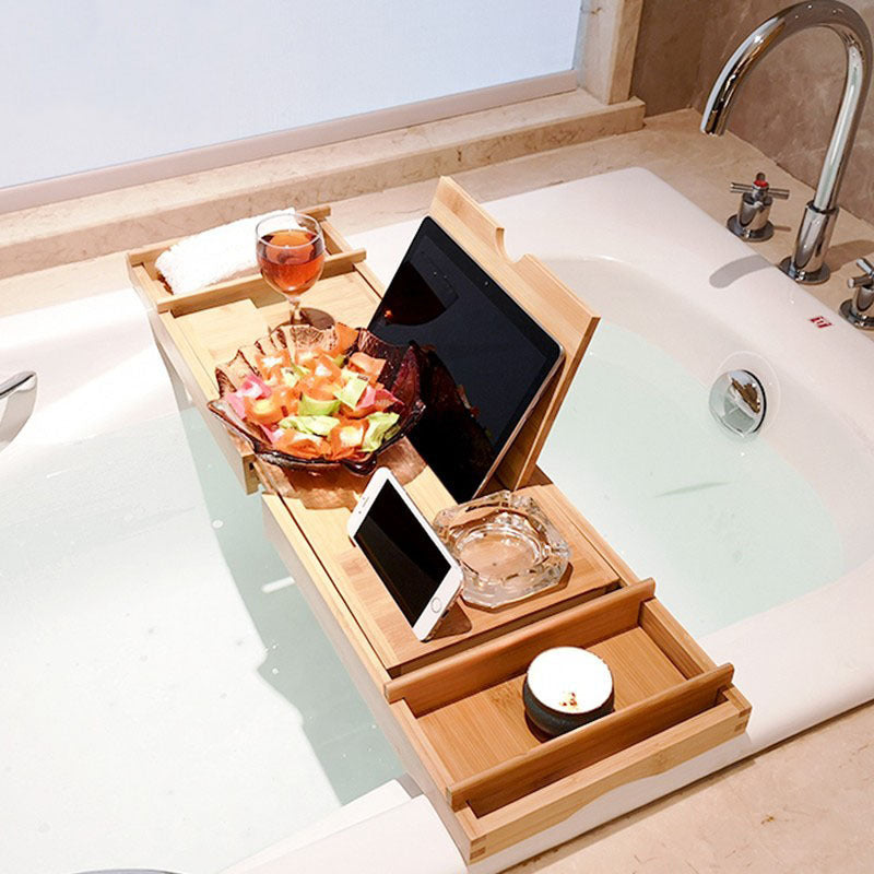 Bamboo Wood Bathtub Telescopic Tray