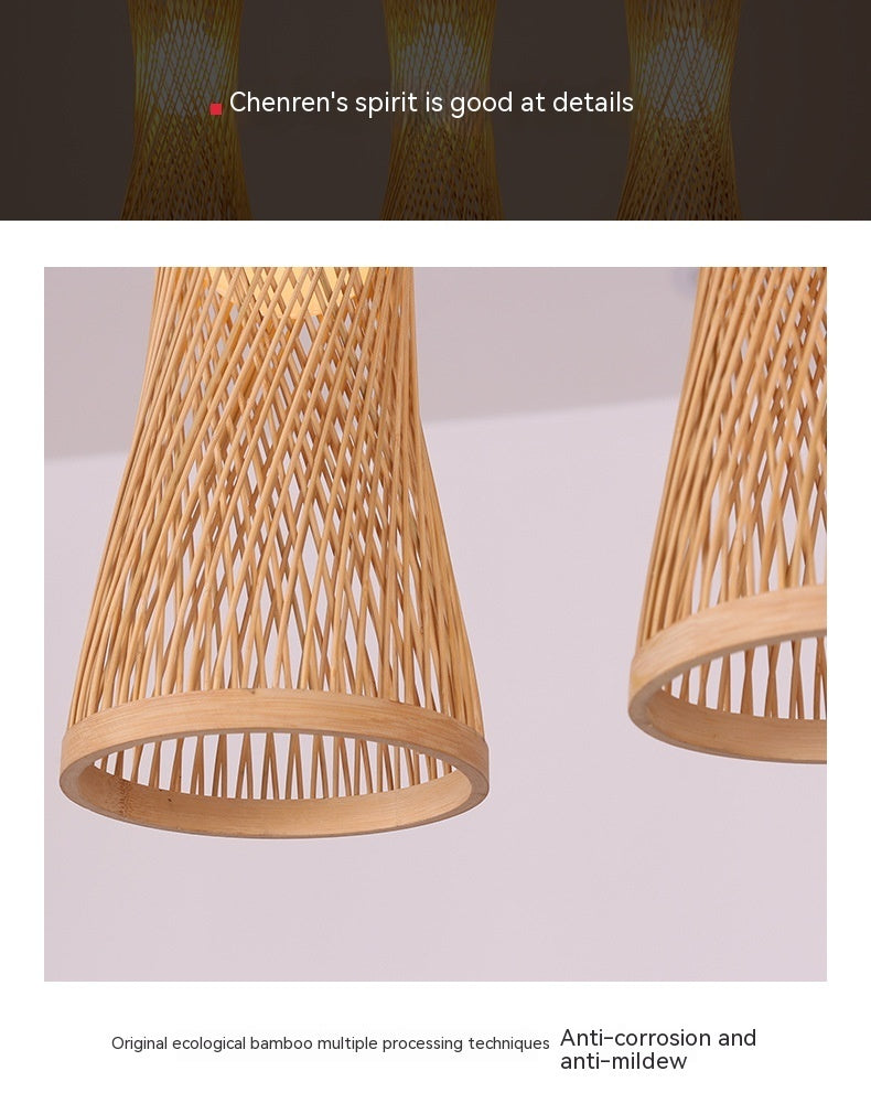 Japanese Style Bamboo Artwork Chandelier
