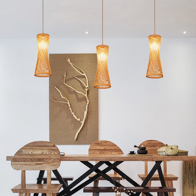 Japanese Style Bamboo Artwork Chandelier