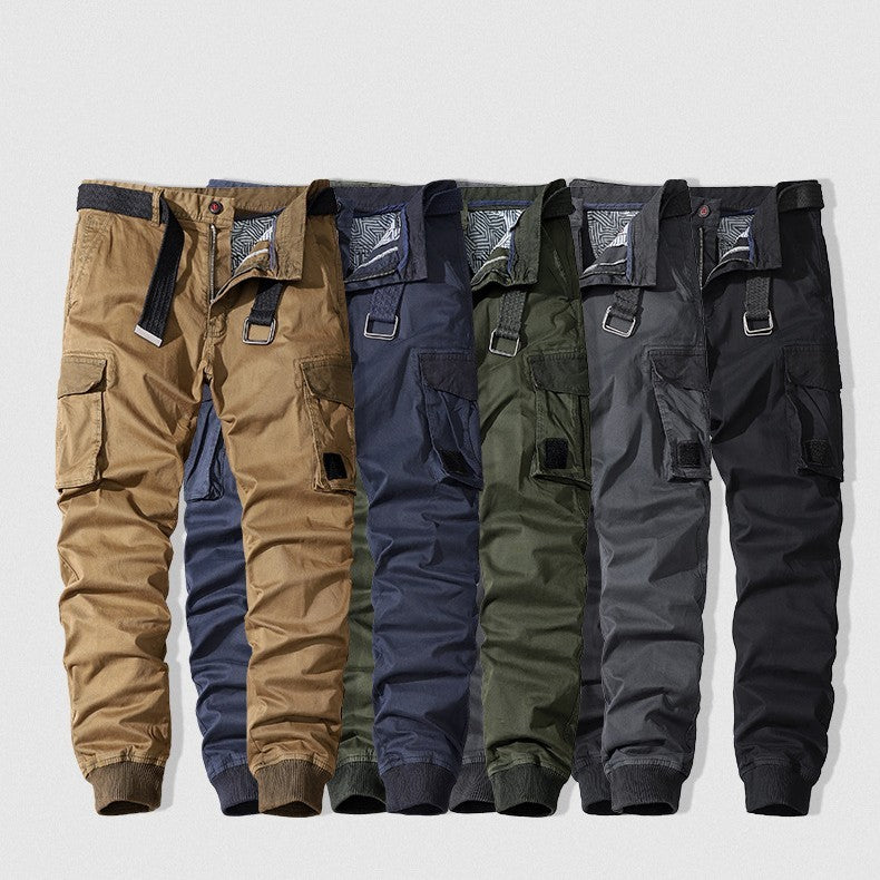 Multi-pocket Loose Straight Casual Cotton Pants
