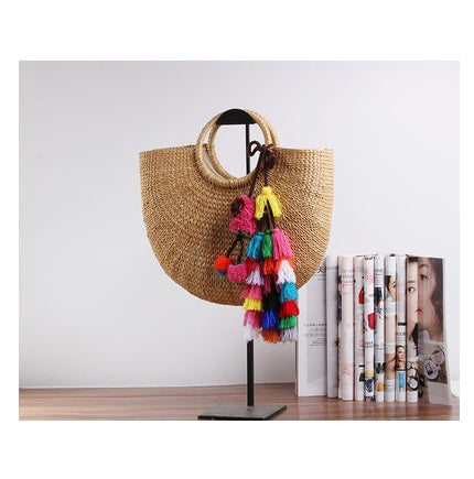 Handmade Cotton and Hemp beach Rattan Bag