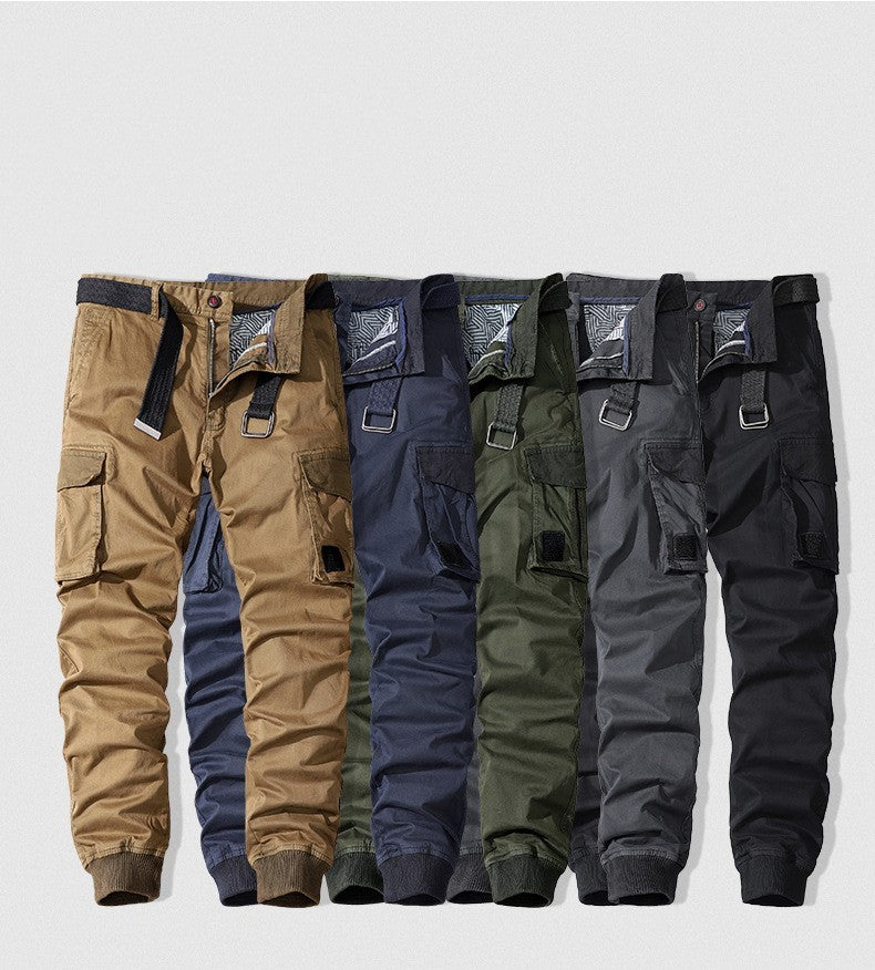 Multi-pocket Loose Straight Casual Cotton Pants