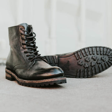High Top, Low-Heel Lace-Up Boots