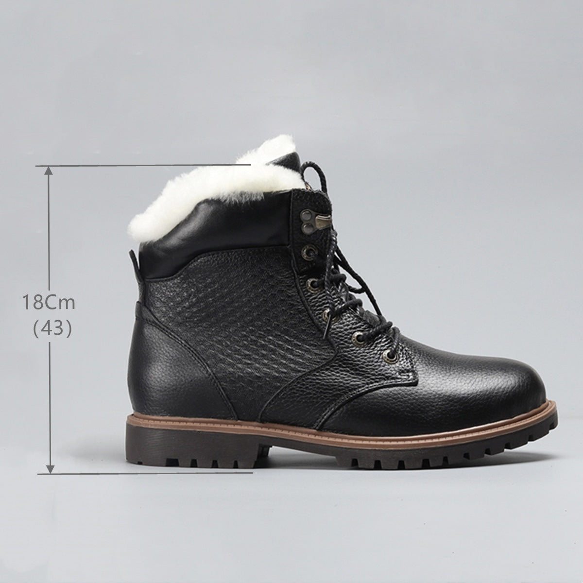 Wool Inner Top Layer Cowhide Winter Boots