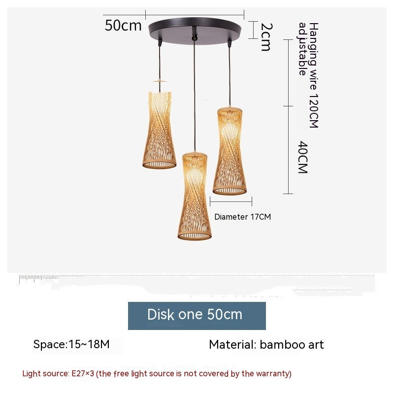 Japanese Style Bamboo Artwork Chandelier