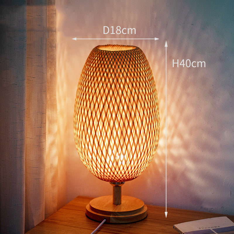 Bamboo Hand Woven Table Lamp Japanese Style