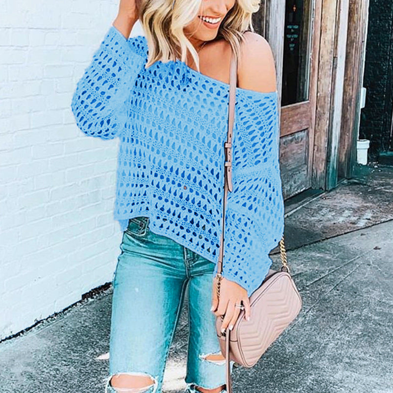 Mesh Openwork Sweater Blouse
