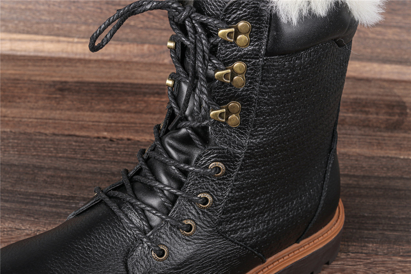 Wool Inner Top Layer Cowhide Winter Boots