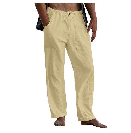 Linen Casual Drawstring Loose Pants