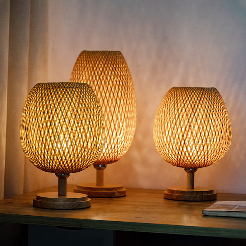 Bamboo Hand Woven Table Lamp Japanese Style