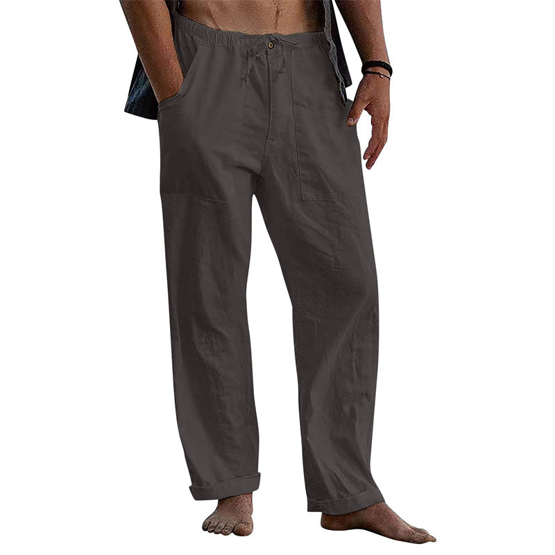 Linen Casual Drawstring Loose Pants