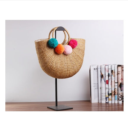 Handmade Cotton and Hemp beach Rattan Bag