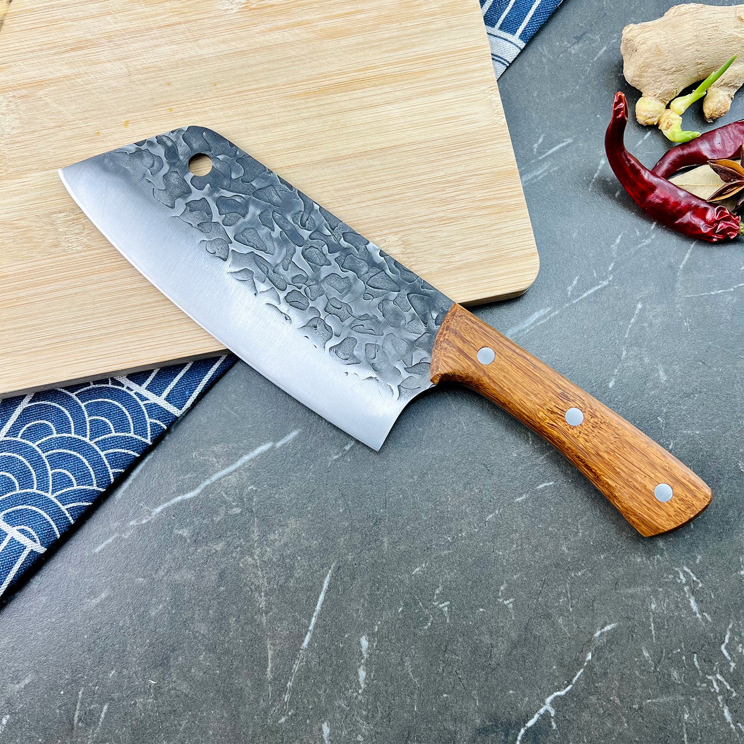 Handmade Stainless Steel Chef's Knifes with Bamboo handle