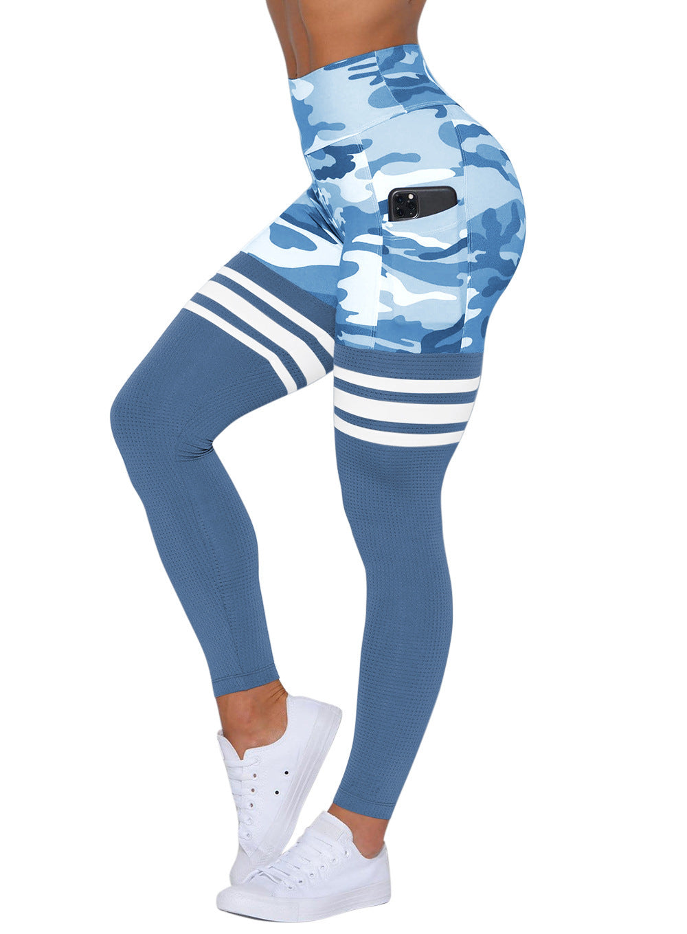 Half Mesh and Camouflaged Work Out Pants