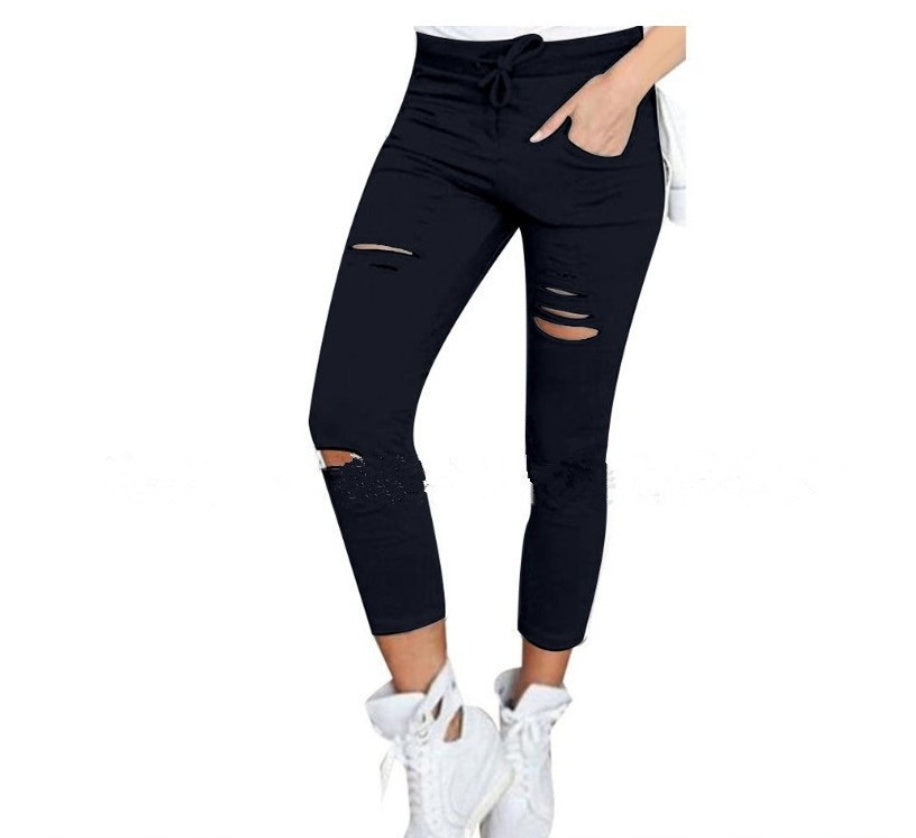 Casual Ripped nine pants
