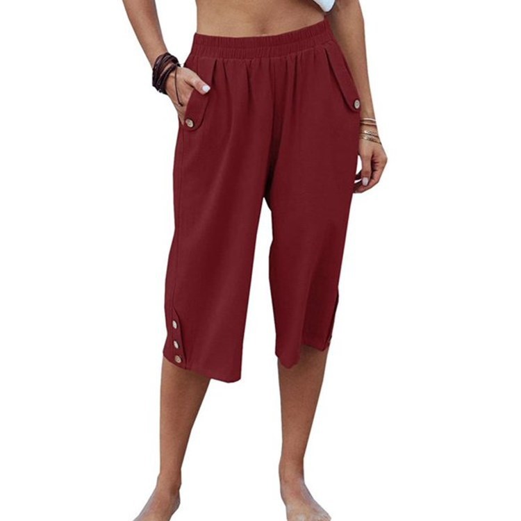 Casual Cropped Cotton Linen Loose Pants