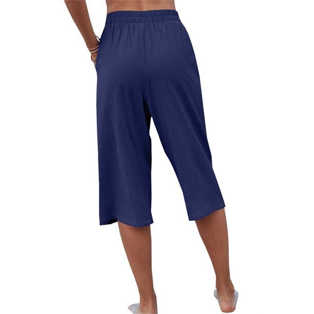Casual Cropped Cotton Linen Loose Pants