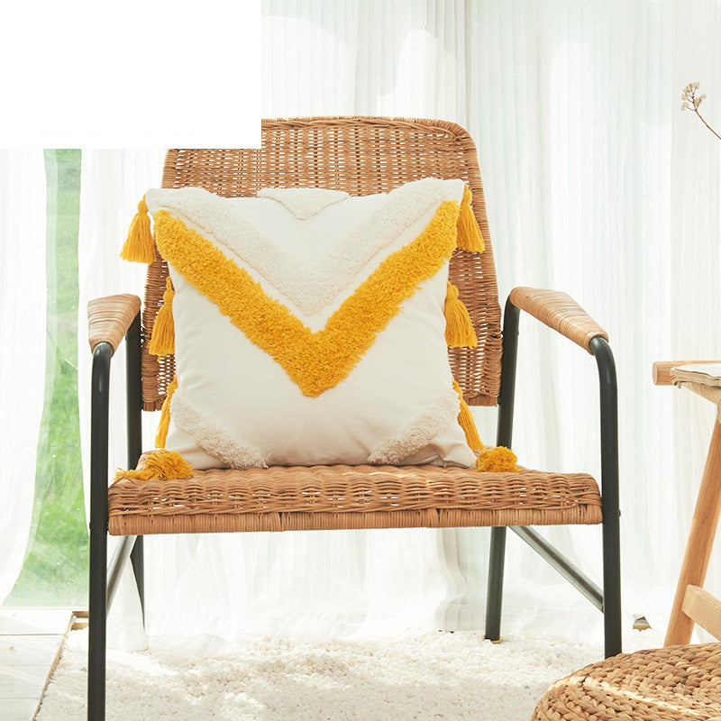 Moroccan Embroidered Geometric Cushion Cover
