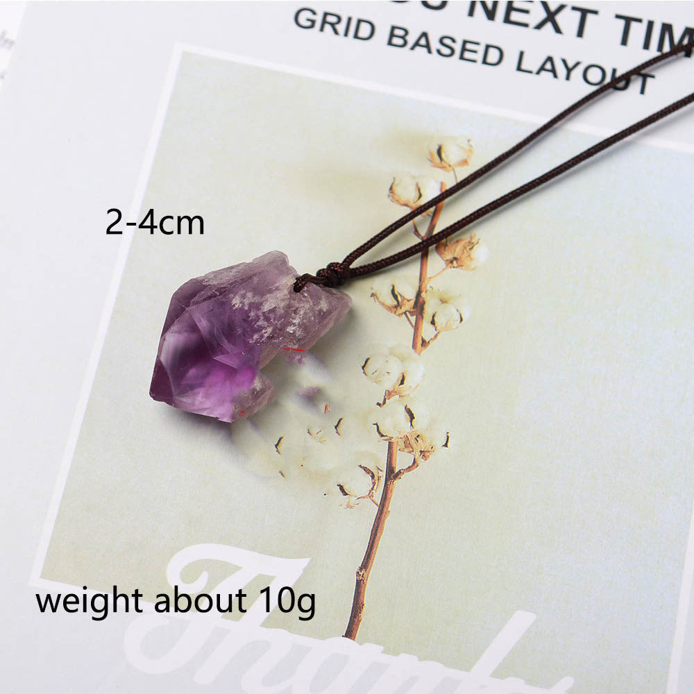 Natural Brazilian Amethyst Stone Backbone Handmade Necklace