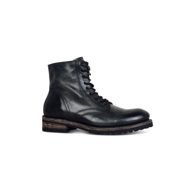 High Top, Low-Heel Lace-Up Boots