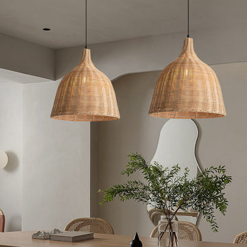 Japanese Restaurant Style Bamboo Hand Woven Rattan Chandelier