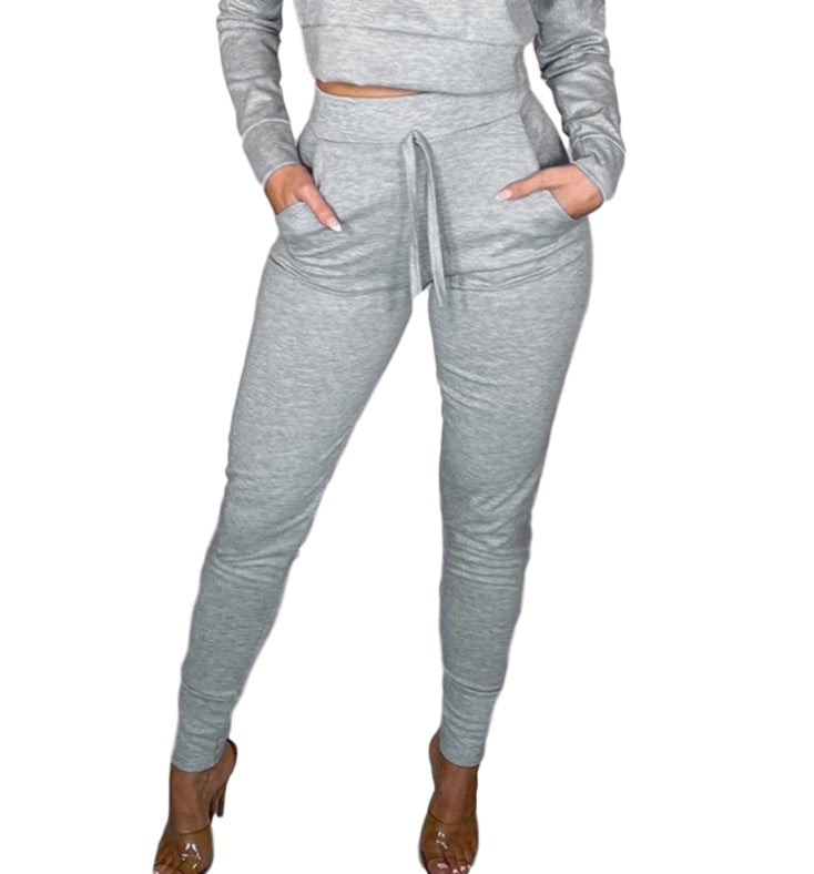 High Waist Skinny Track Pants with Pockets