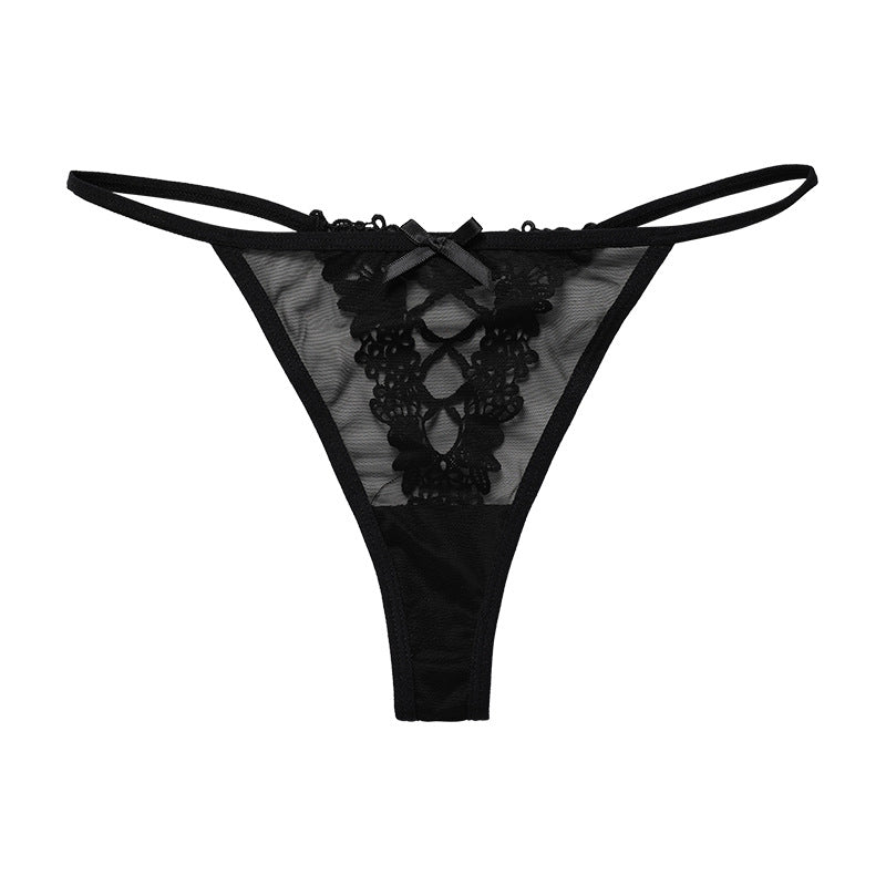 Mesh Front Laced T-back Thong