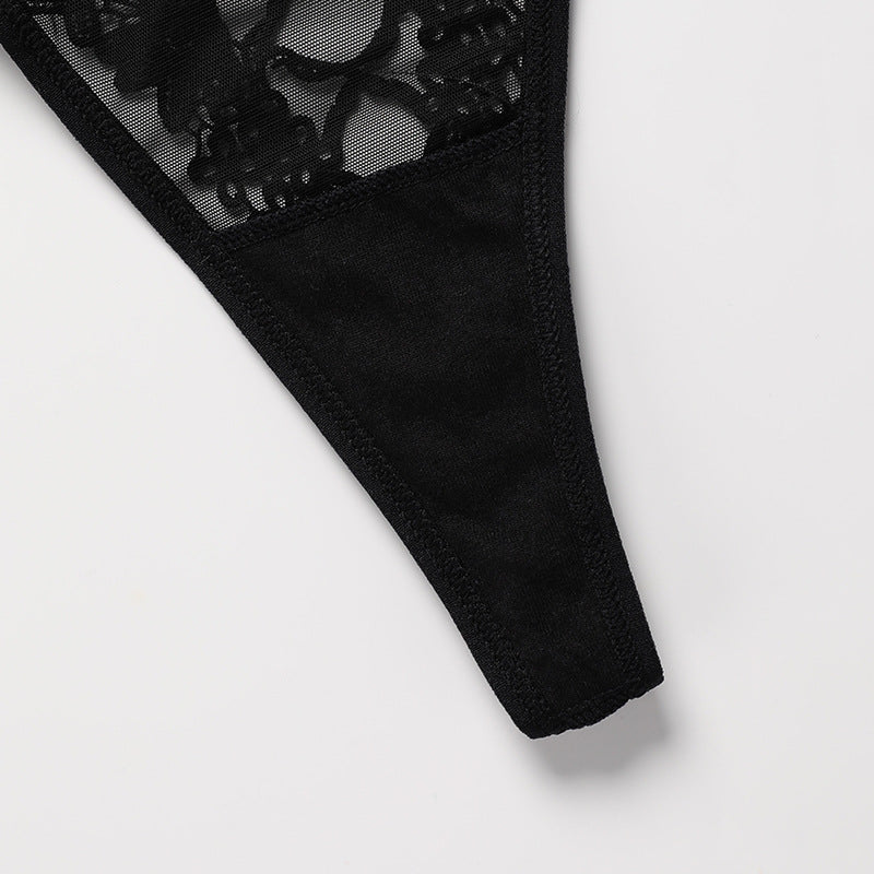 Mesh Front Laced T-back Thong