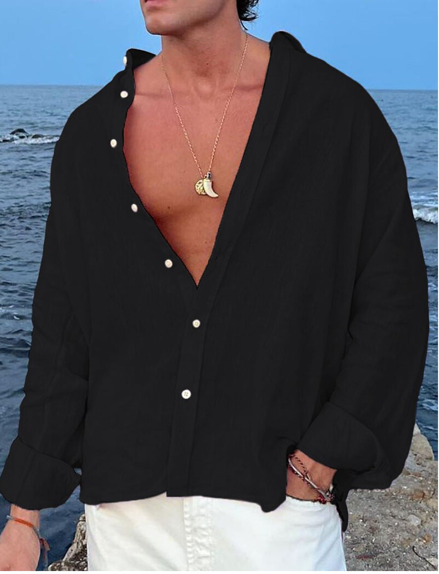 Men's Cozy Cotton Shirts, Basic Casual